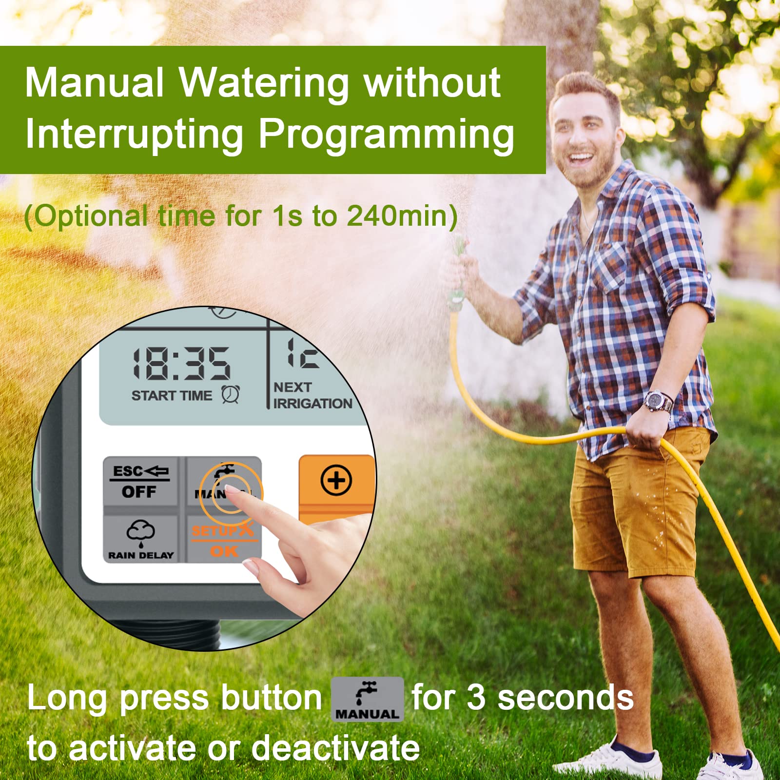 HASTHIP Drip Irrigation Timer for Garden Farm, Irrigation Water Timer Programmable Timer, Automatic Watering System, Waterproof Digital Irrigation Timer System for Lawns HASTHIP Drip Irrigation Timer for Garden Farm, Irrigation Water Timer Programmable Timer, Automatic Watering System, Waterproof Digital Irrigation Timer System for Lawns